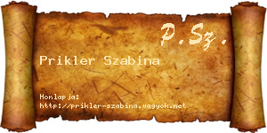 Prikler Szabina névjegykártya